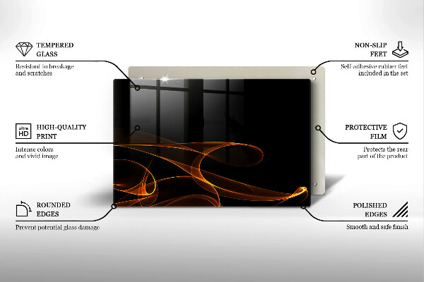 Induction hob protector Abstract lines