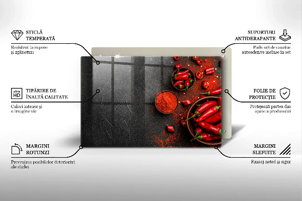 Induction hob protector Red chili peppers