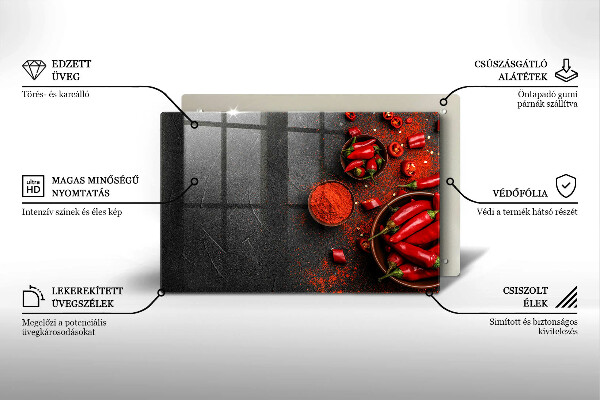 Induction hob protector Red chili peppers