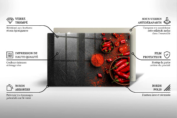 Induction hob protector Red chili peppers