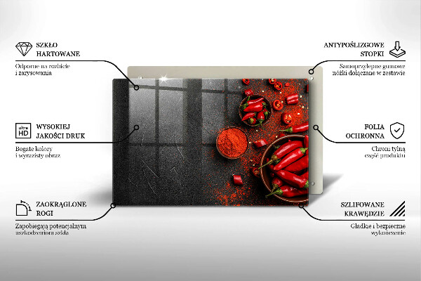 Induction hob protector Red chili peppers