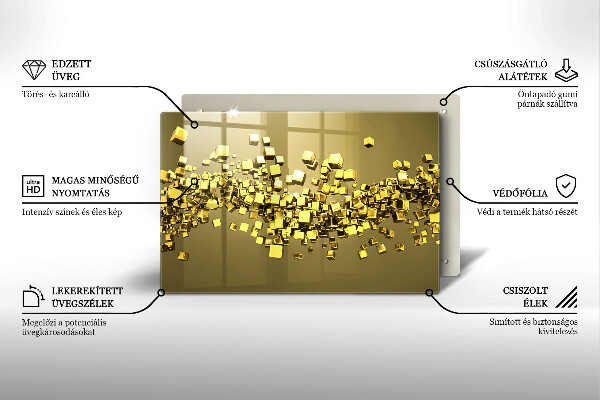 Induction hob cover Abstraction 3D geometry