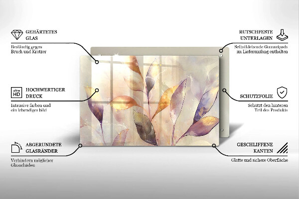 Worktop saver Painted boho leaves