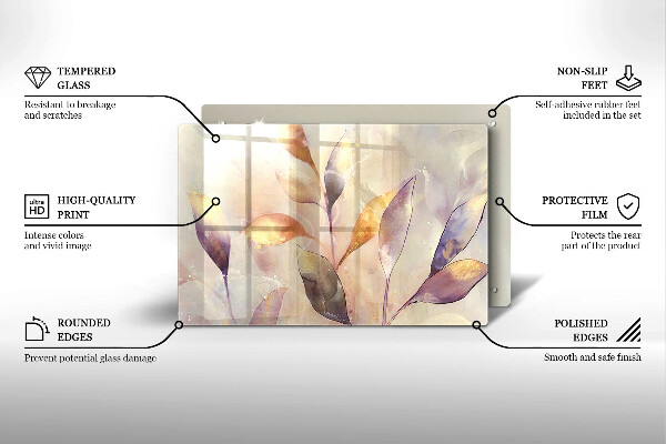 Worktop saver Painted boho leaves