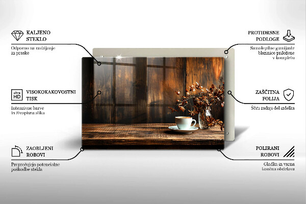 Worktop saver Coffee cup and wood