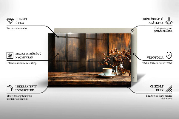 Worktop saver Coffee cup and wood