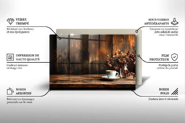 Worktop saver Coffee cup and wood