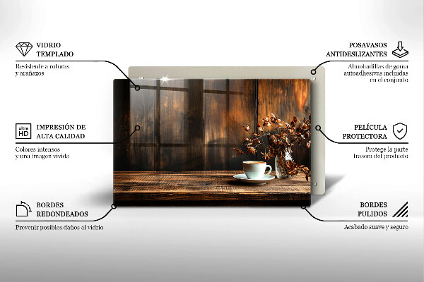 Worktop saver Coffee cup and wood