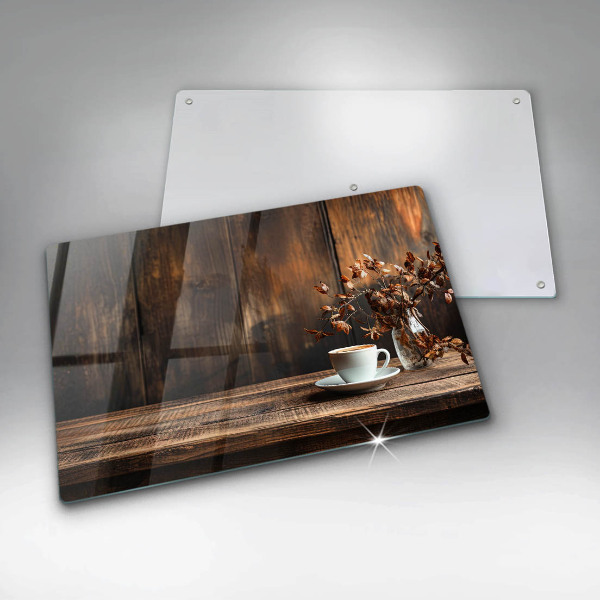 Worktop saver Coffee cup and wood