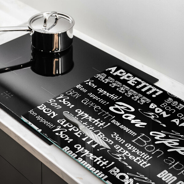 Induction hob cover Kitchen text Bon Appetit