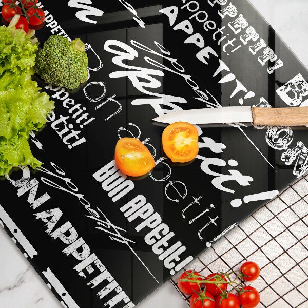 Induction hob cover Kitchen text Bon Appetit