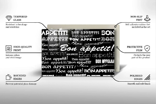 Induction hob cover Kitchen text Bon Appetit