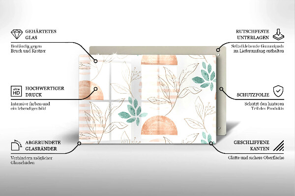 Worktop saver Boho pattern leaves