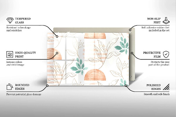 Worktop saver Boho pattern leaves