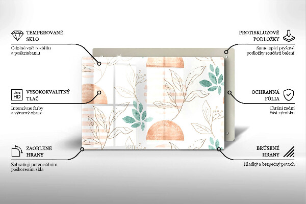 Worktop saver Boho pattern leaves