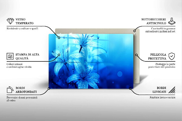 Worktop saver Blue flowers