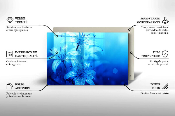 Worktop saver Blue flowers