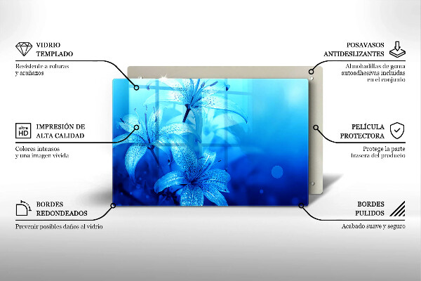 Worktop saver Blue flowers