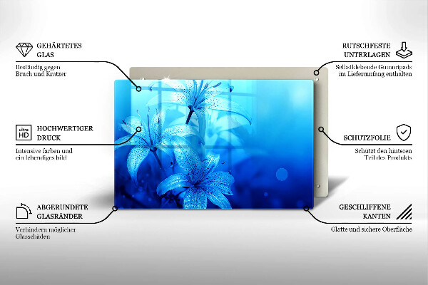 Worktop saver Blue flowers