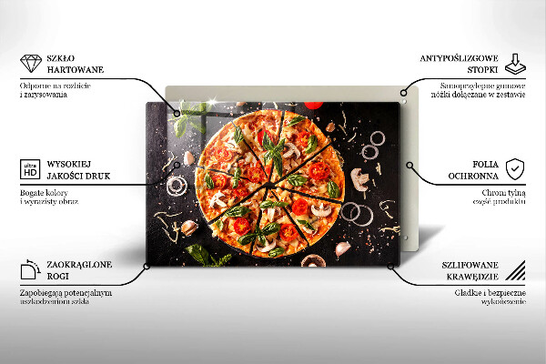 Work surface savers Pizza with mushrooms