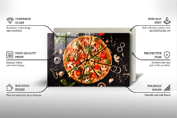 Work surface savers Pizza with mushrooms