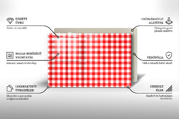 Work surface savers Red white grille