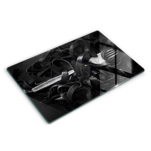 Work surface savers Black tagliatelle pasta