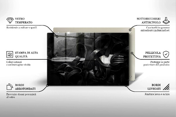 Work surface savers Black tagliatelle pasta