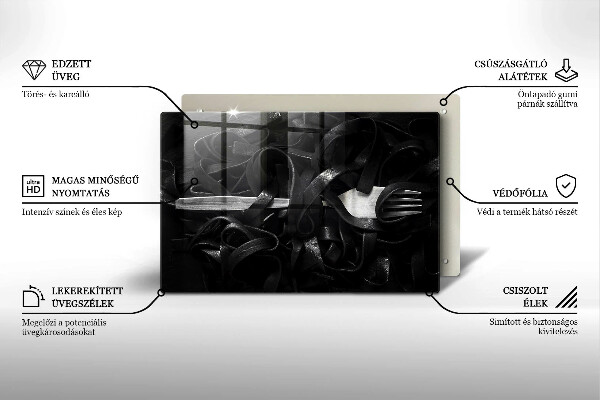 Work surface savers Black tagliatelle pasta