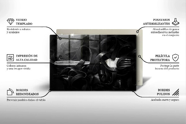 Work surface savers Black tagliatelle pasta