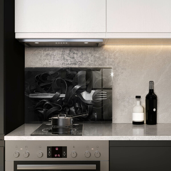 Work surface savers Black tagliatelle pasta