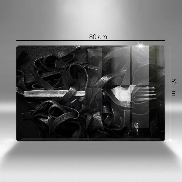 Work surface savers Black tagliatelle pasta