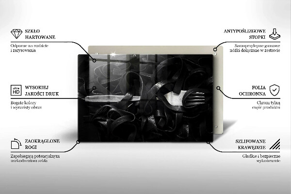 Work surface savers Black tagliatelle pasta