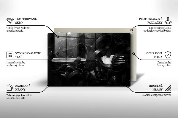 Work surface savers Black tagliatelle pasta