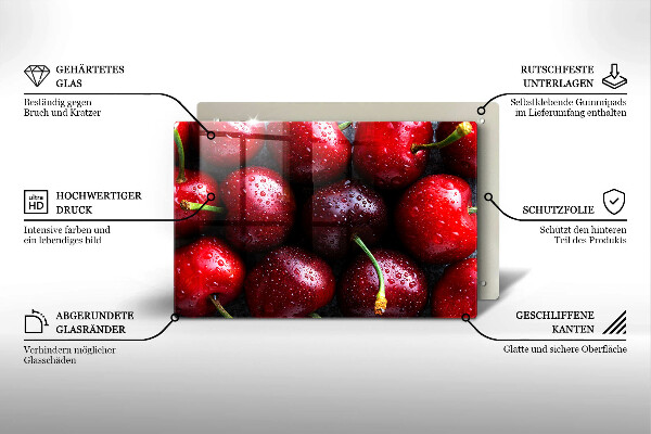 Work surface savers Cherries close-up