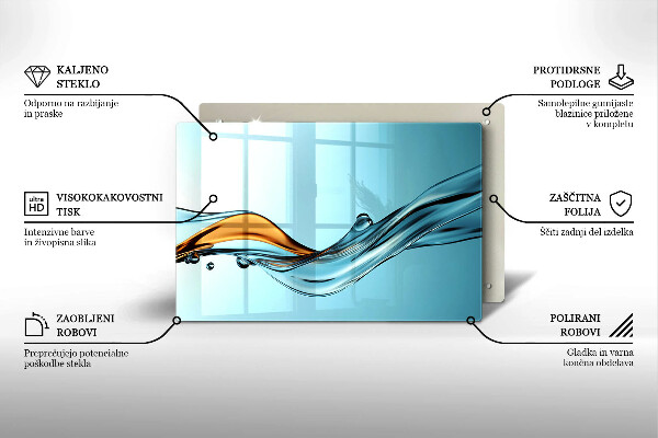 Work surface savers Water on a blue background