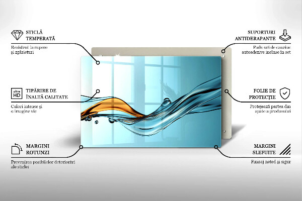 Work surface savers Water on a blue background