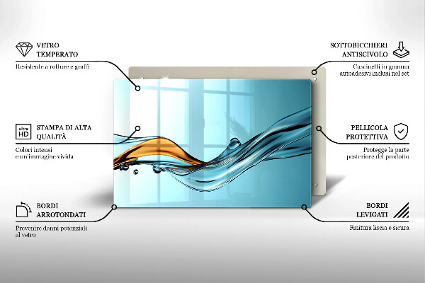 Work surface savers Water on a blue background