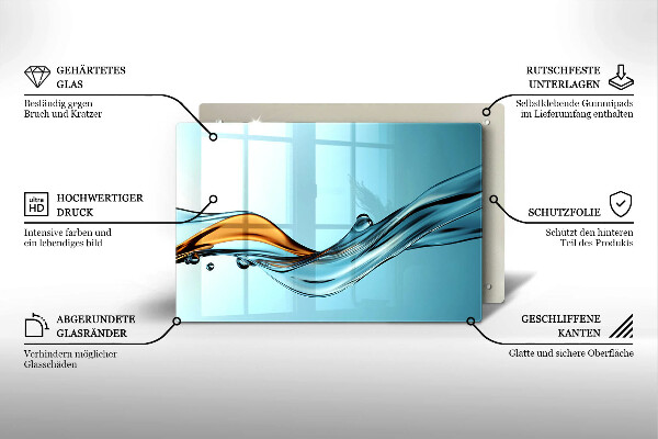 Work surface savers Water on a blue background