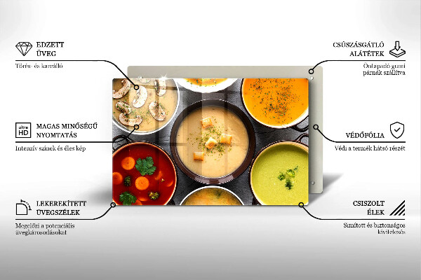 Work surface savers Colorful soups