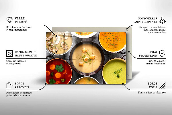 Work surface savers Colorful soups