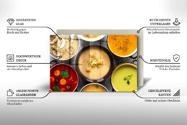 Work surface savers Colorful soups