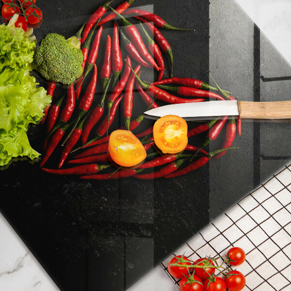 Worktop saver Chili peppers heart