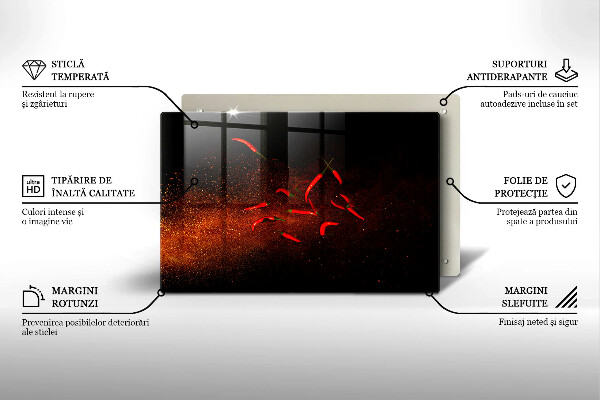 Induction hob protector Hot chili peppers