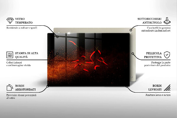 Induction hob protector Hot chili peppers