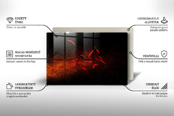 Induction hob protector Hot chili peppers