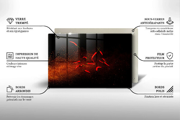 Induction hob protector Hot chili peppers