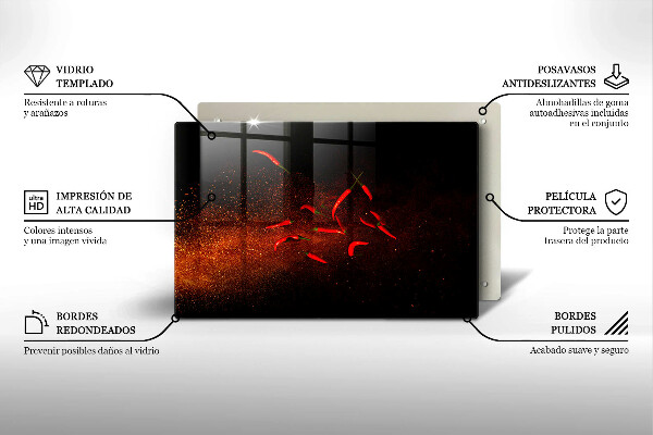 Induction hob protector Hot chili peppers