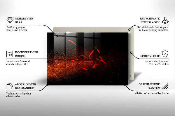 Induction hob protector Hot chili peppers