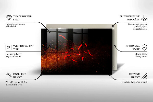 Induction hob protector Hot chili peppers